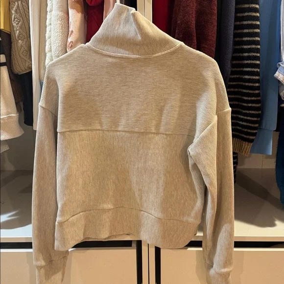 THREAD & SUPPLY KRISTINE PULLOVER Oatmeal Quarter-Zip Sweater - Picture 6 of 6